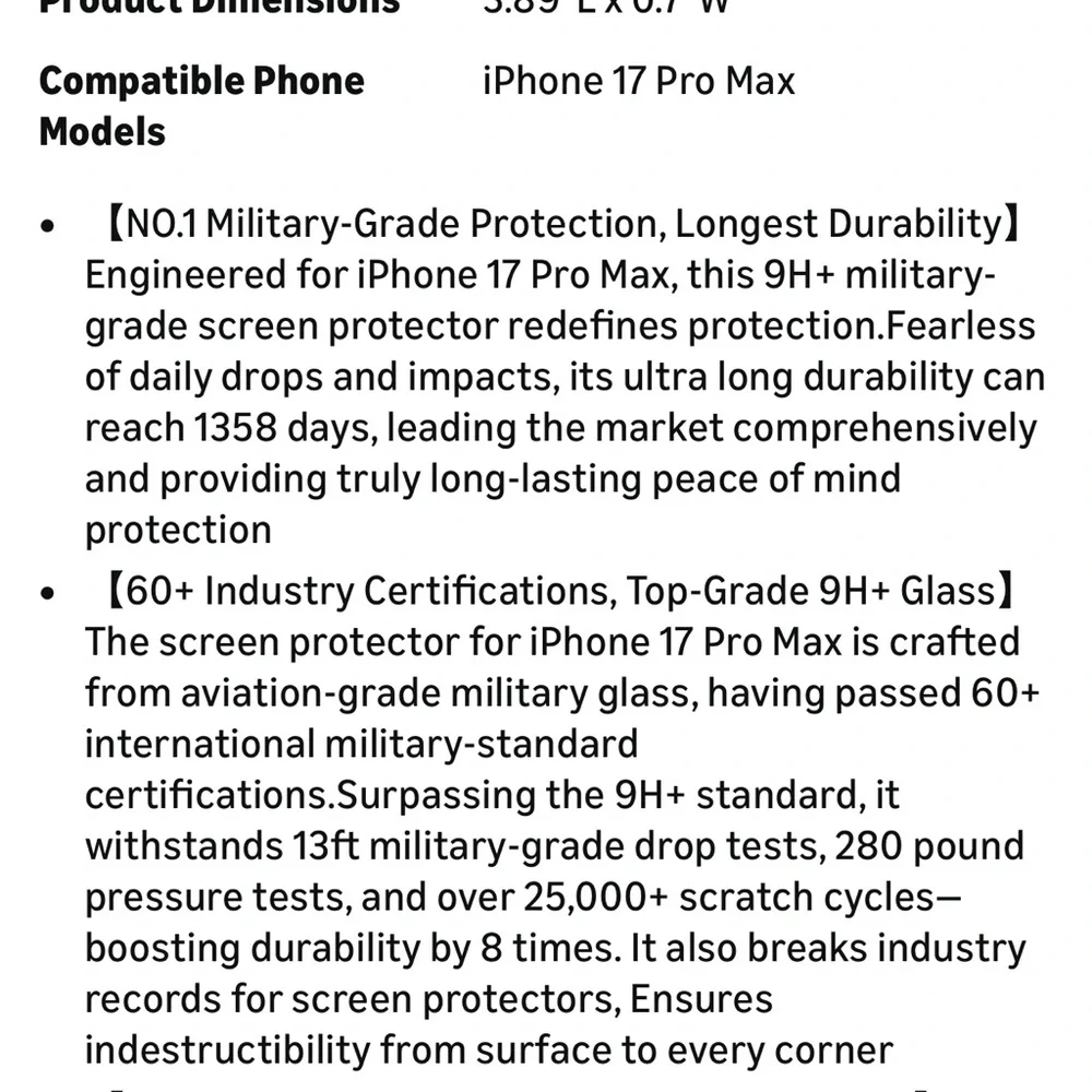 iPhone 17 pro max screen protector.
